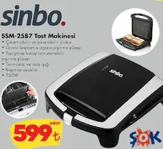 SİNBO SSM-2587 TOST MAKİNESİ
